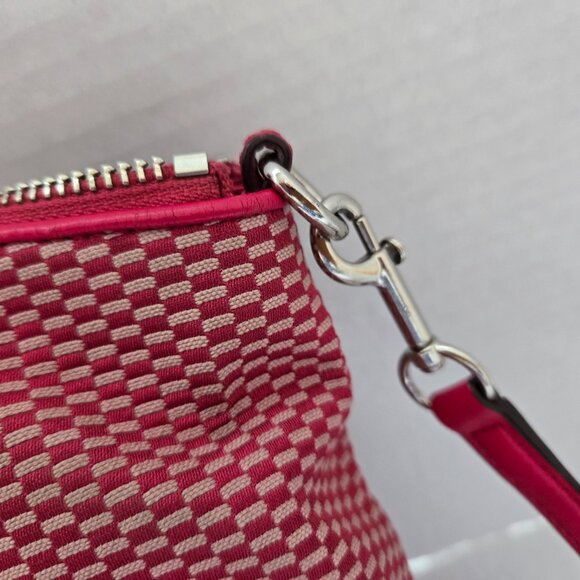 Coach Kelsey Satchel Jacquard Pink/Red - Picture 6 of 7
